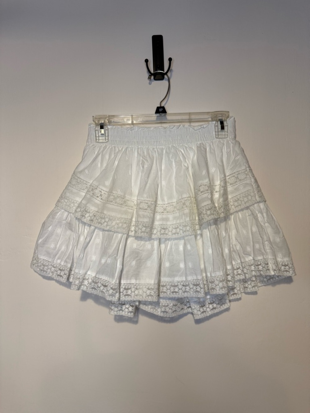 AMERICAN EAGLE White Lace Ruffle Skort Boho Summer Pull On Medium